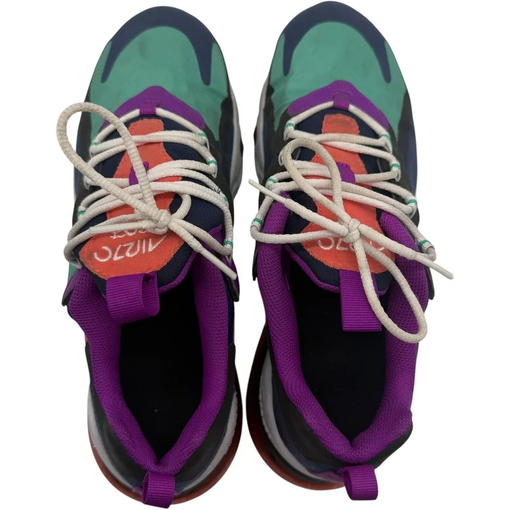 Nike Air Max 270 React BQ0103-402 Multi-Color Sneakers Youth 6Y Women 7.5 Used